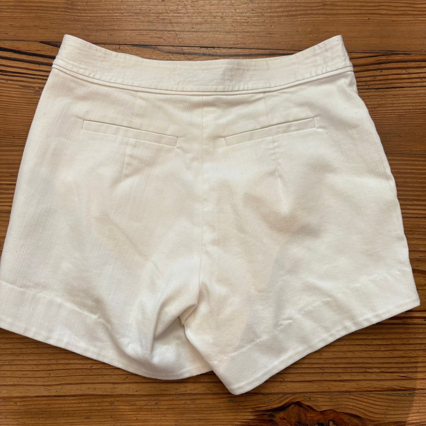 Hunter Bell ivory lined high rise linen zipper side shorts SIZE 2