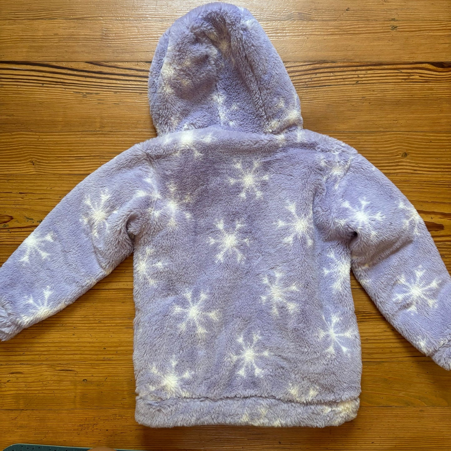Disney frozen blue pink reversible puffer fleece lined girls coat SIZE 6