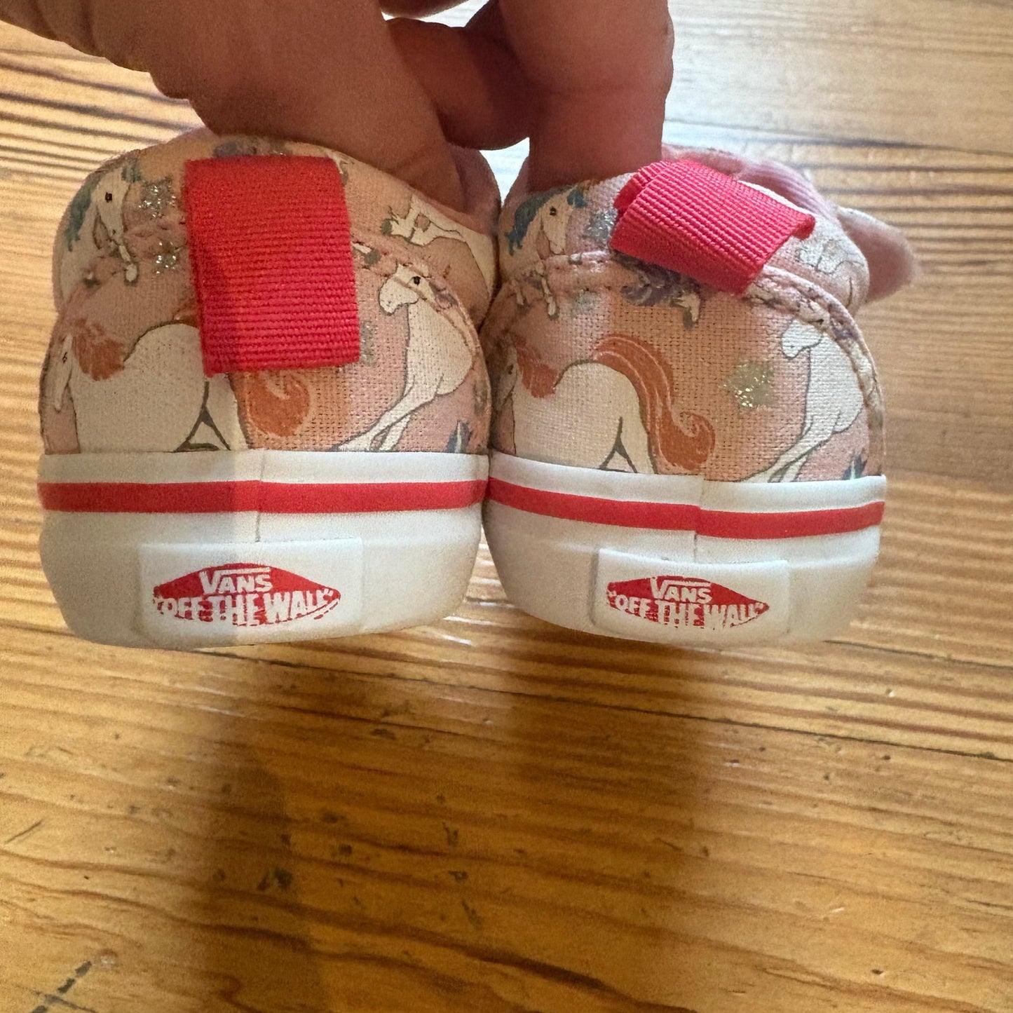 VANS pink unicorn low top slip on velkro toddler sneakers SIZE 7