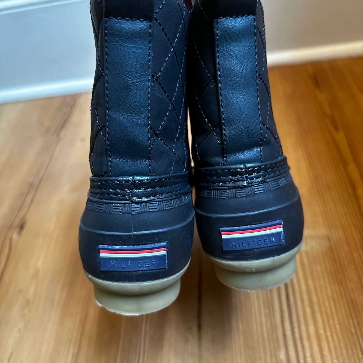 Tommy Hilfiger Twriani black zipper rain boot duck boot SIZE 9M
