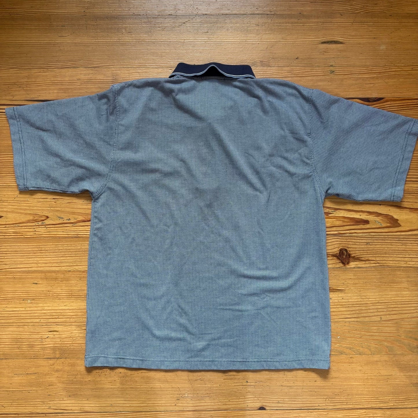 Quicksilver y2k retro blue knit collar polo mens shirt SIZE L