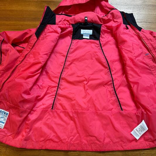 Columbia pink black accents hooded utility jacket SIZE 14