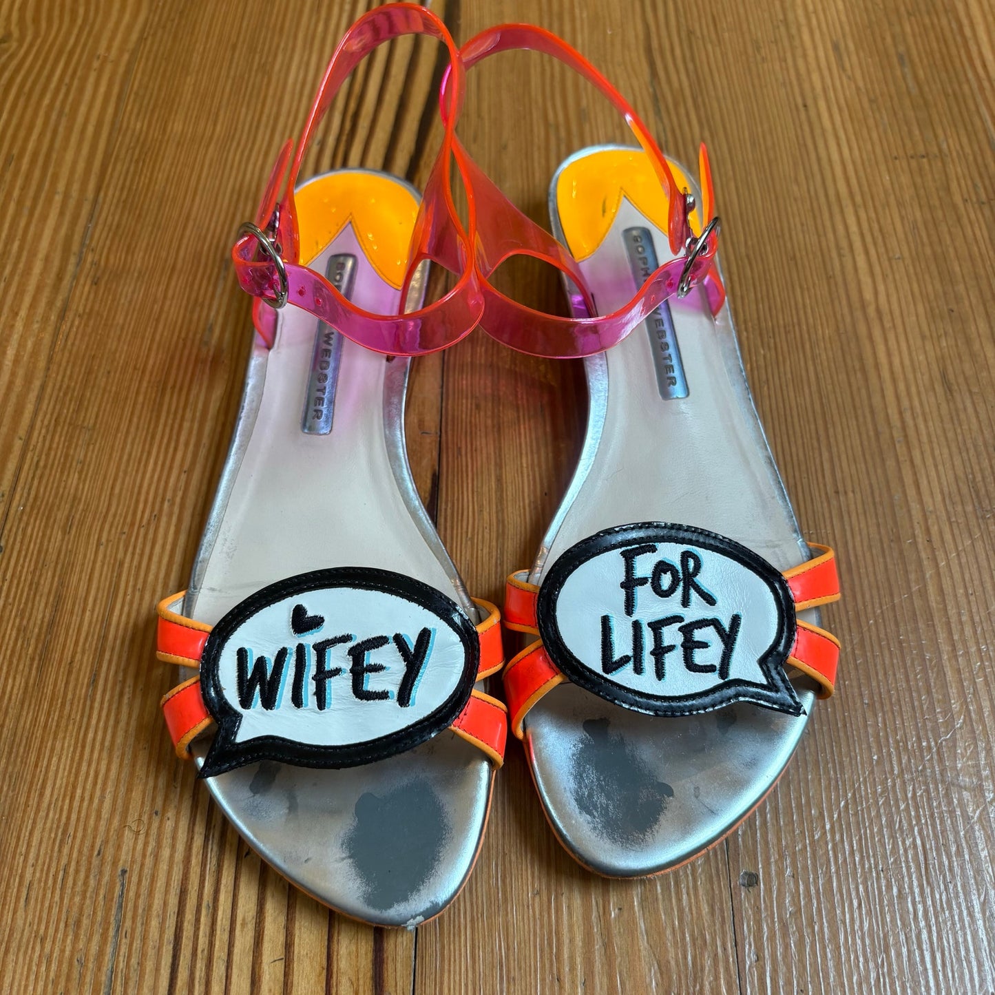 Sofia Webster silver pink Wifey for Lifey heeled sandal SIZE 7