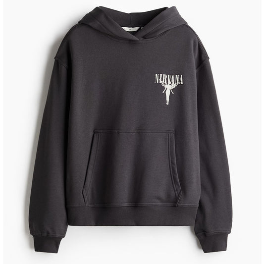 H&M Nirvana Unplugged New York black replica hoodie sweatshirt SIZE S