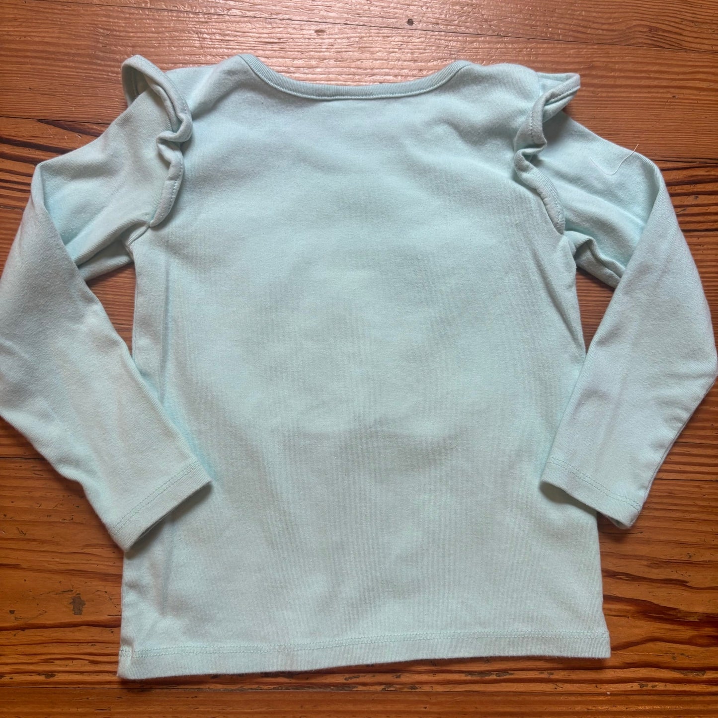Gymboree light blue polar bears snow long sleeve ruffle shoulder shirt SIZE 3T