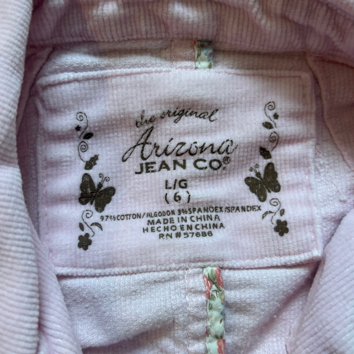 Arizona Jean Company 90s light pink corduroy girls blazer SIZE 6