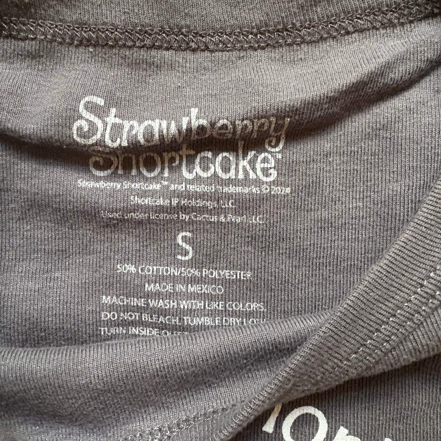 Strawberry Shortcake dark gray graphic short sleeve baby shirt SIZE S