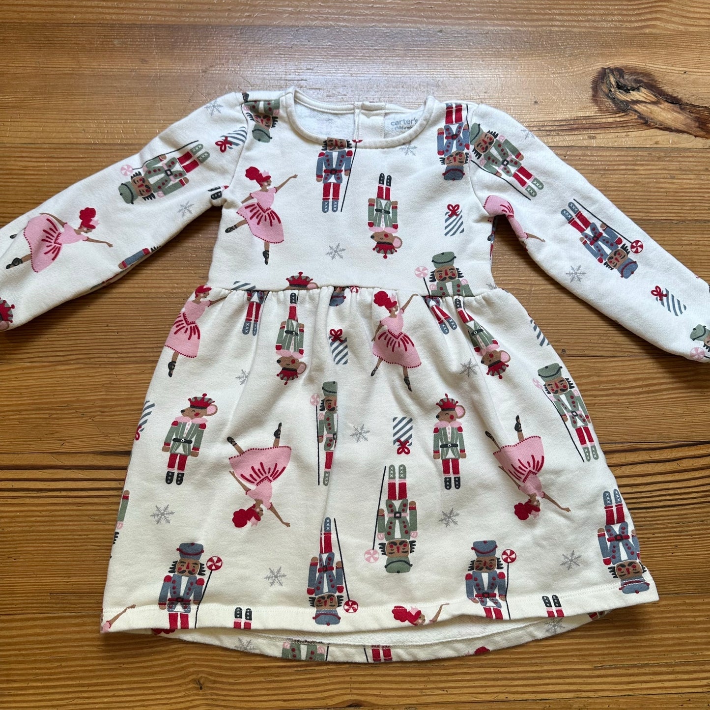 Carter's white Nutcracker long sleeve sweater dress SIZE 3