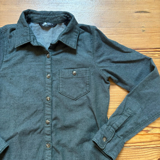 The North Face dark blue long sleeve cotton button up womens shirt SIZE XS