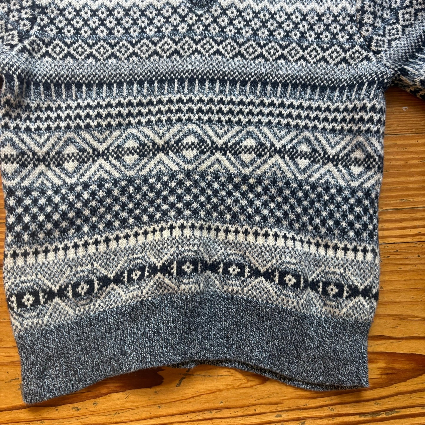 Gap blue pattern long sleeve elbow padded toddler baby sweater SIZE 12-18M