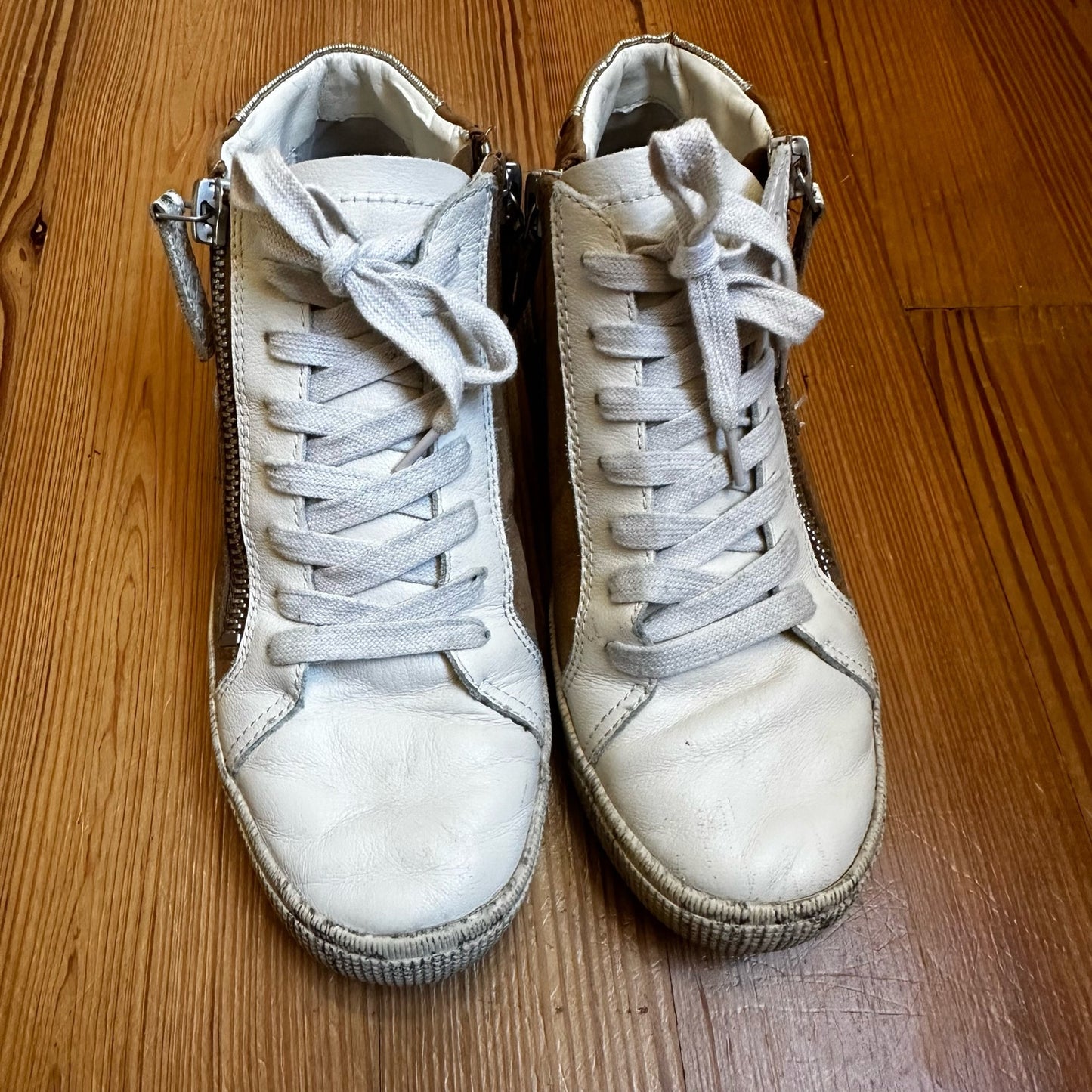 Dolce Vita brown suede leather snakeskin double zipper high top sneaker SIZE 8