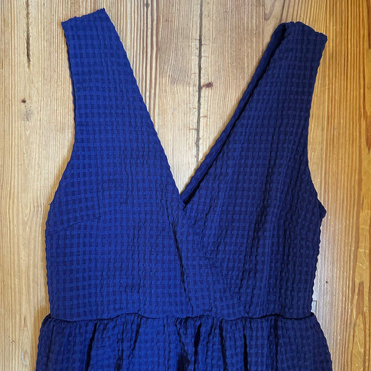 Ric Rac Anthropologie dark navy tiered sleeveless midi dress SIZE S