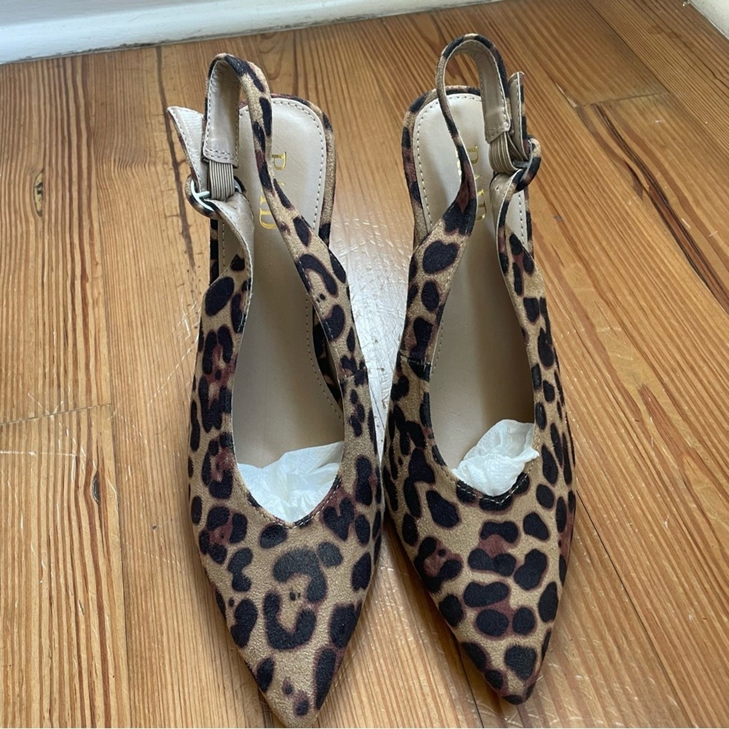 NWT RAID Brook cheetah sling back block heeled shoes SIZE 8