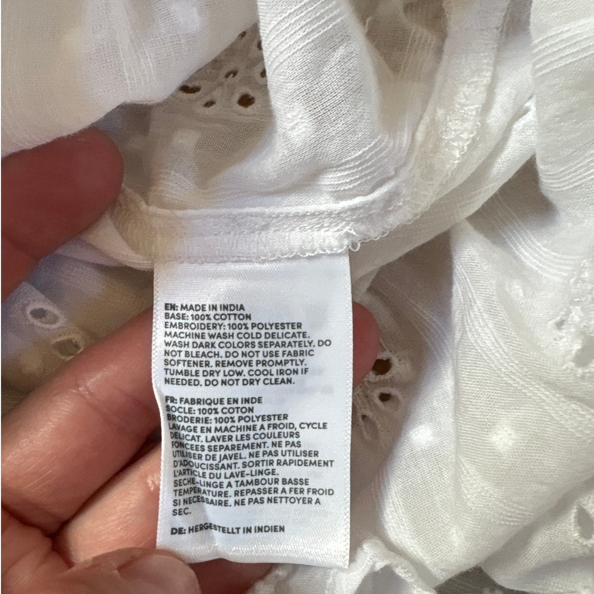 Lands' End white eyelet long sleeve midi dress swimsuit coverup SIZE XL
