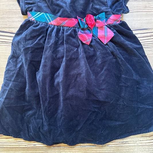 NWOT George black velvet Christmas plaid holiday dress SIZE 24M