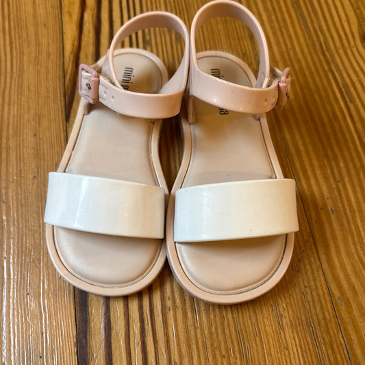 Mini Melissa light pink white double strap jelly toddler sandals SIZE 8