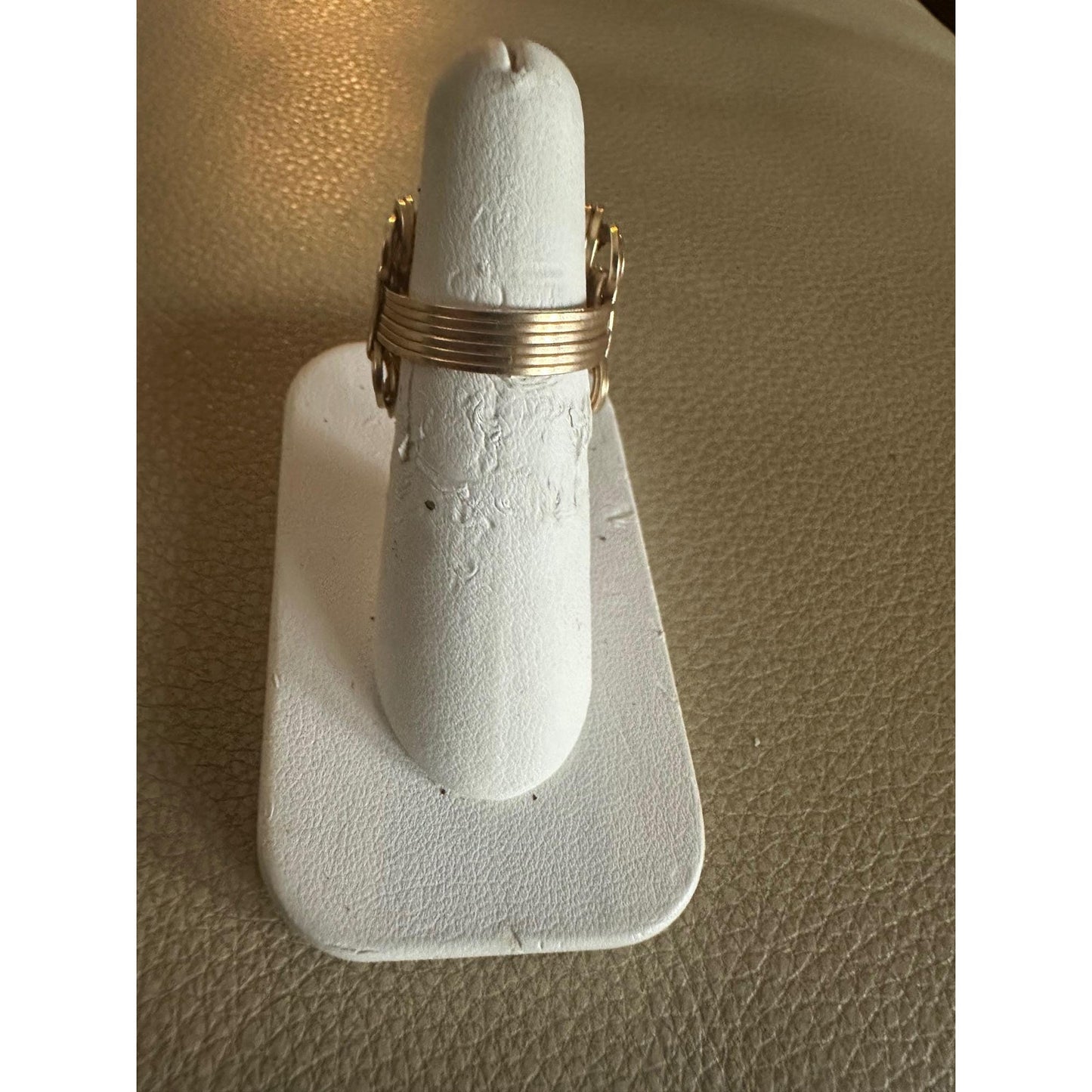 14kt Gold Filled wire with a Hematite Stone Size 6.5