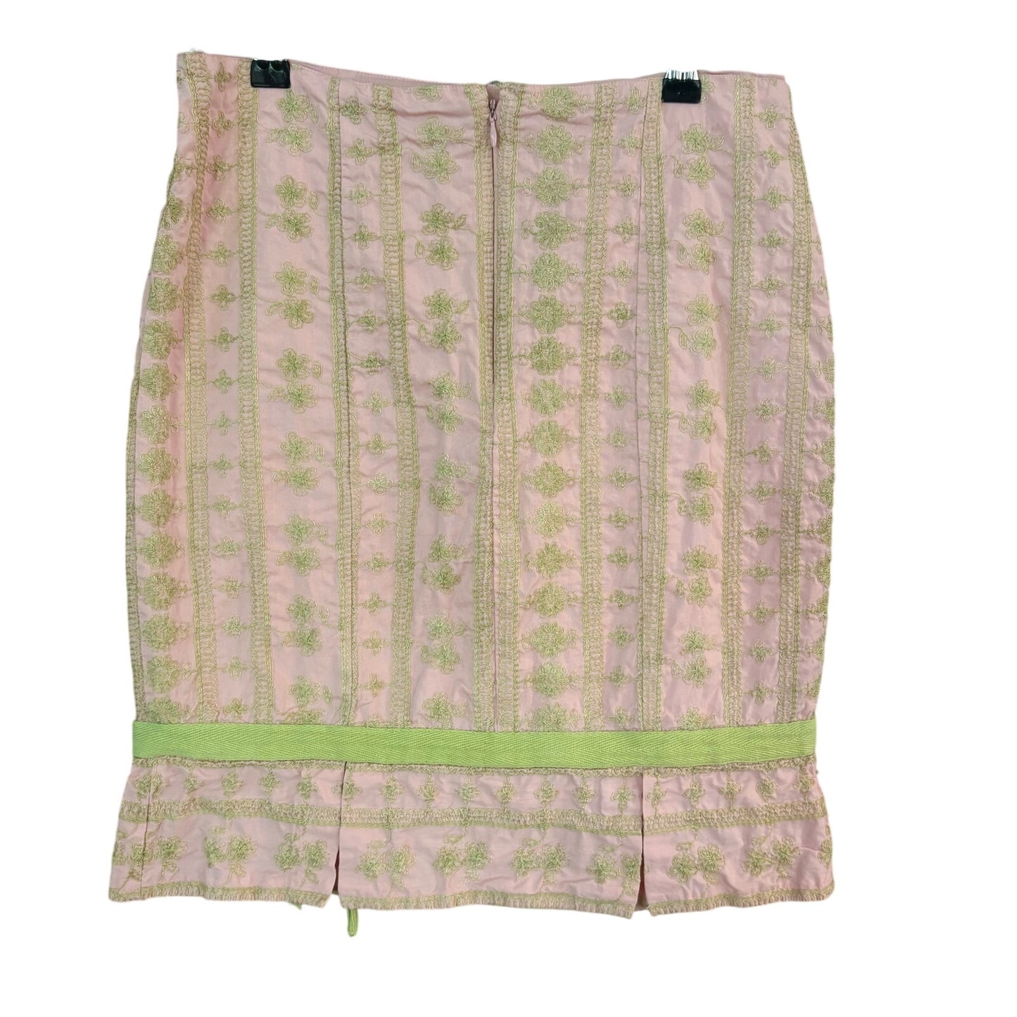Persaman New York pink green floral threading y2k midi skirt SIZE 4