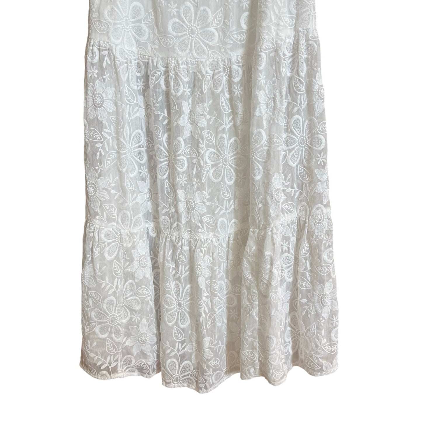 BB Dakota white lace off shoulder ruffle maxi dress SIZE M