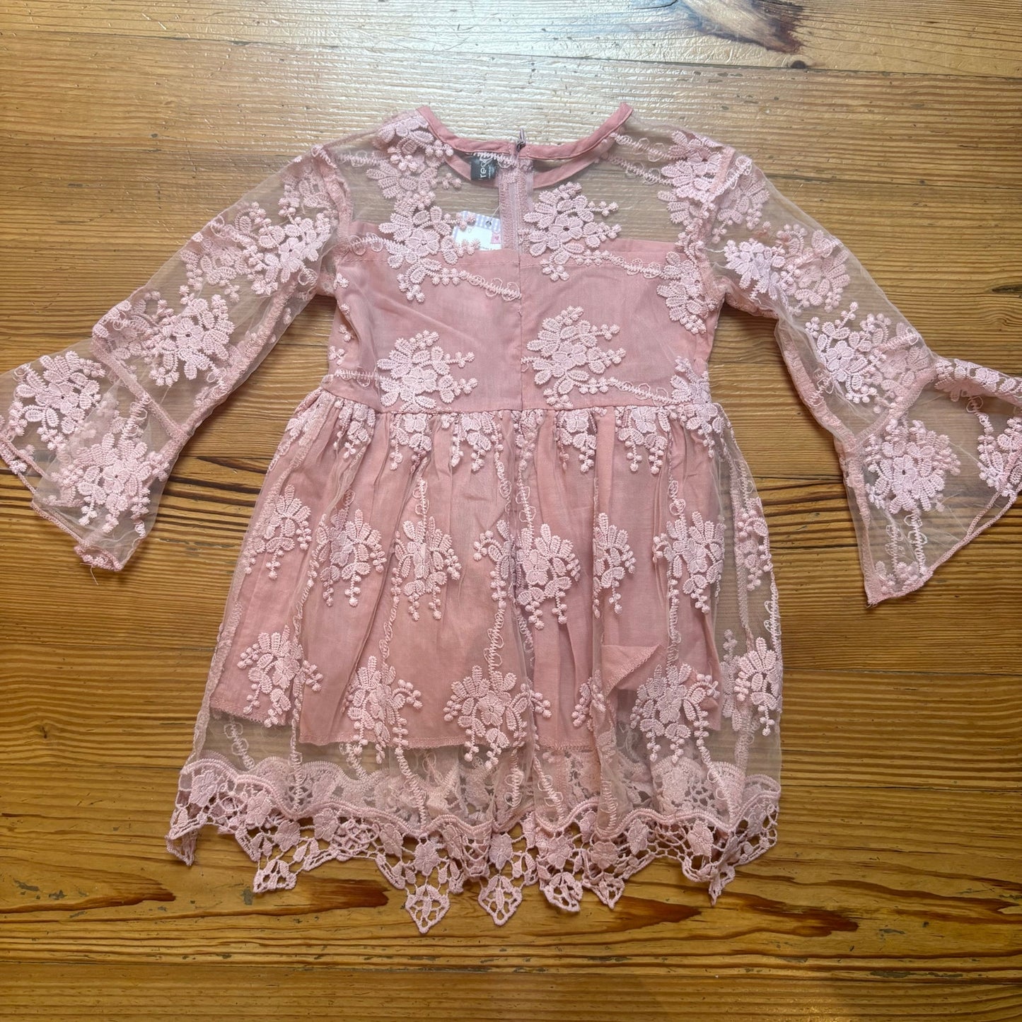 NWT Popreal blush pink lace long sleeve toddler dress SIZE 3T