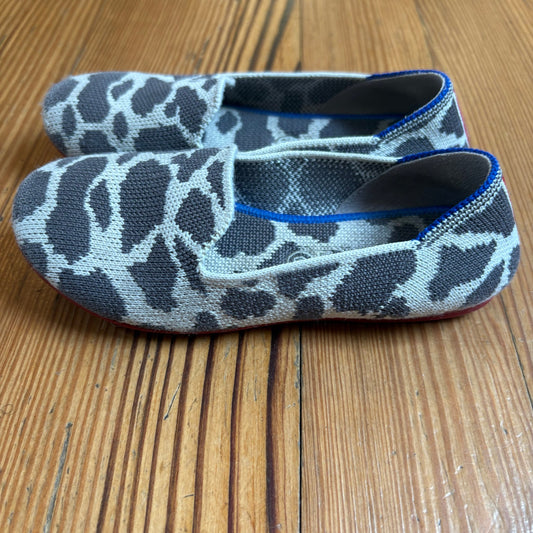 ROTHY'S gray white animal print slip on toddler flats SIZE 12