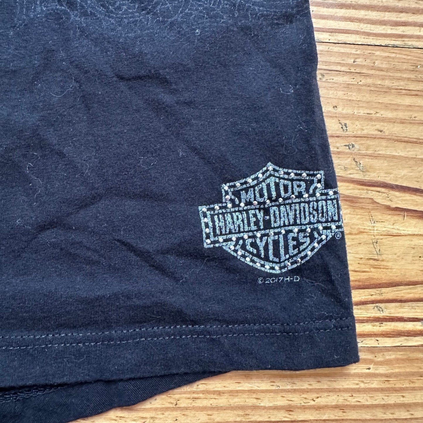 Harley Davidson black gray graphic sheer neckline tank SIZE M