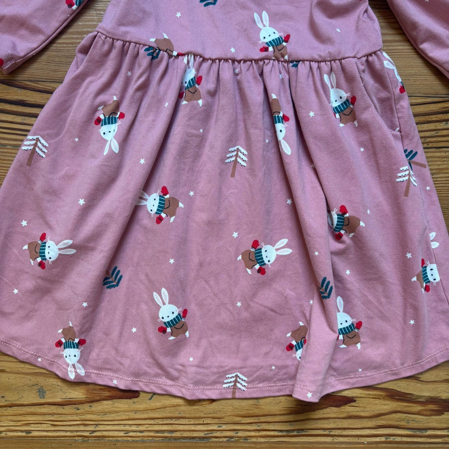 Emma & Elsa pink bunny snow winter quarter sleeve toddler dress SIZE 3T