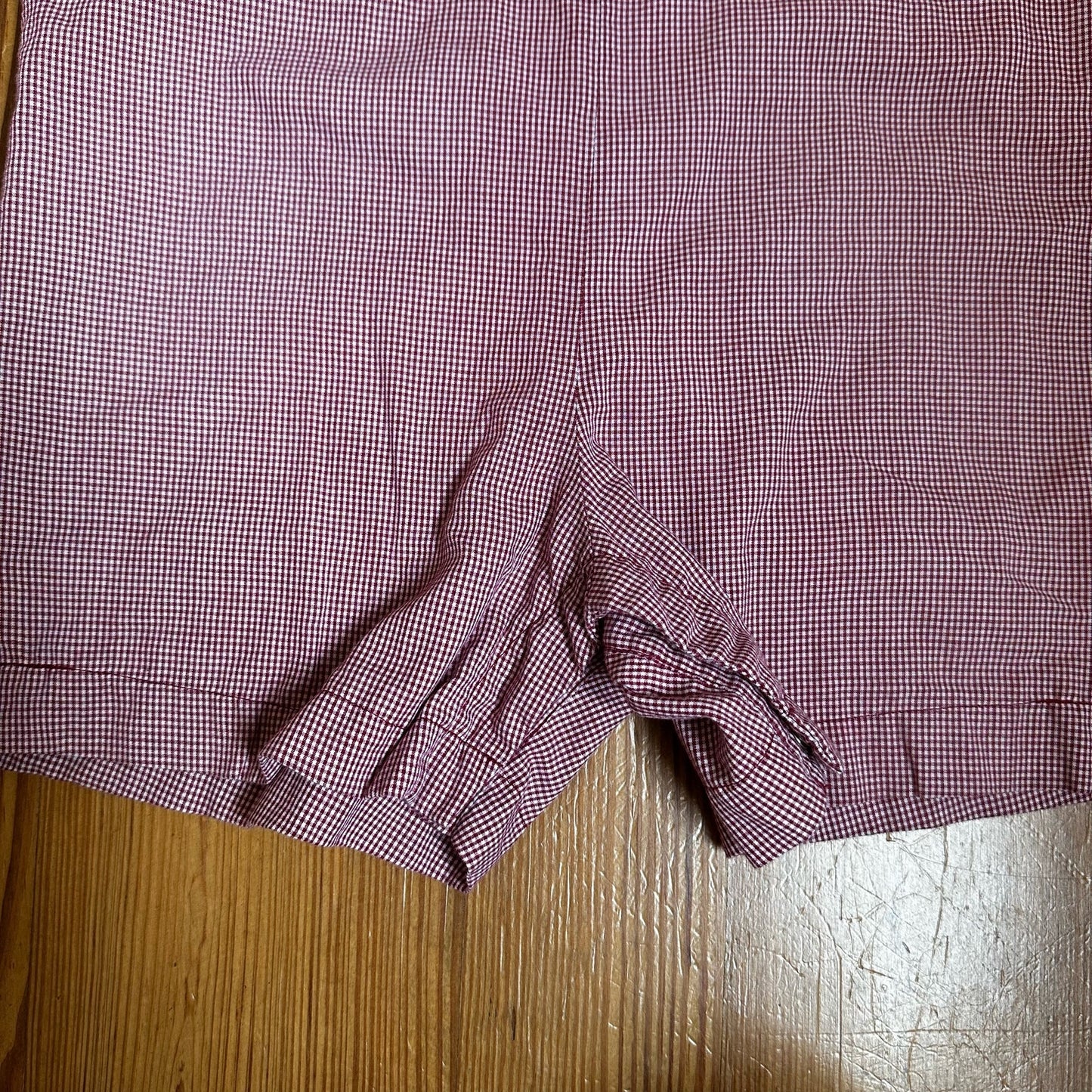Rosalina boys red white checkered football applique shorts romper SIZE 24M