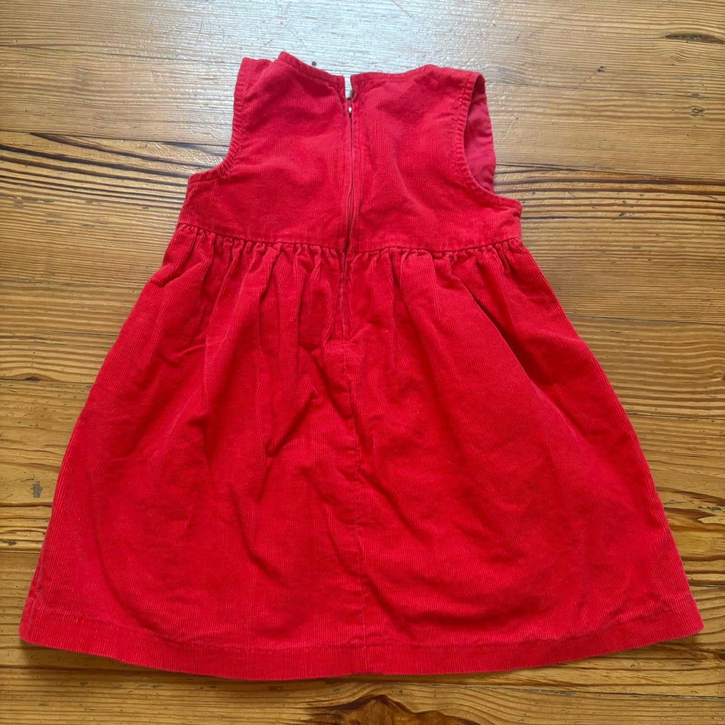 Bonnie Jean red corduroy butterfly sleeveless toddler tank dress SIZE 3T