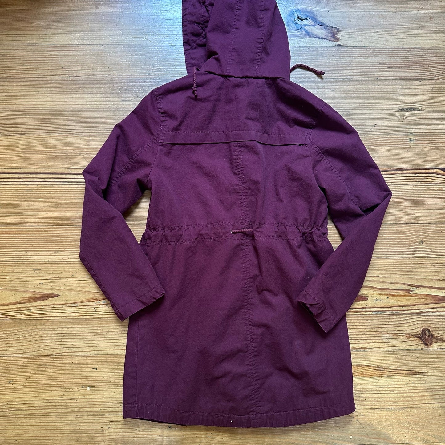 Ambiance Outerwear burgundy red full zip hooded utility jacket SIZE M
