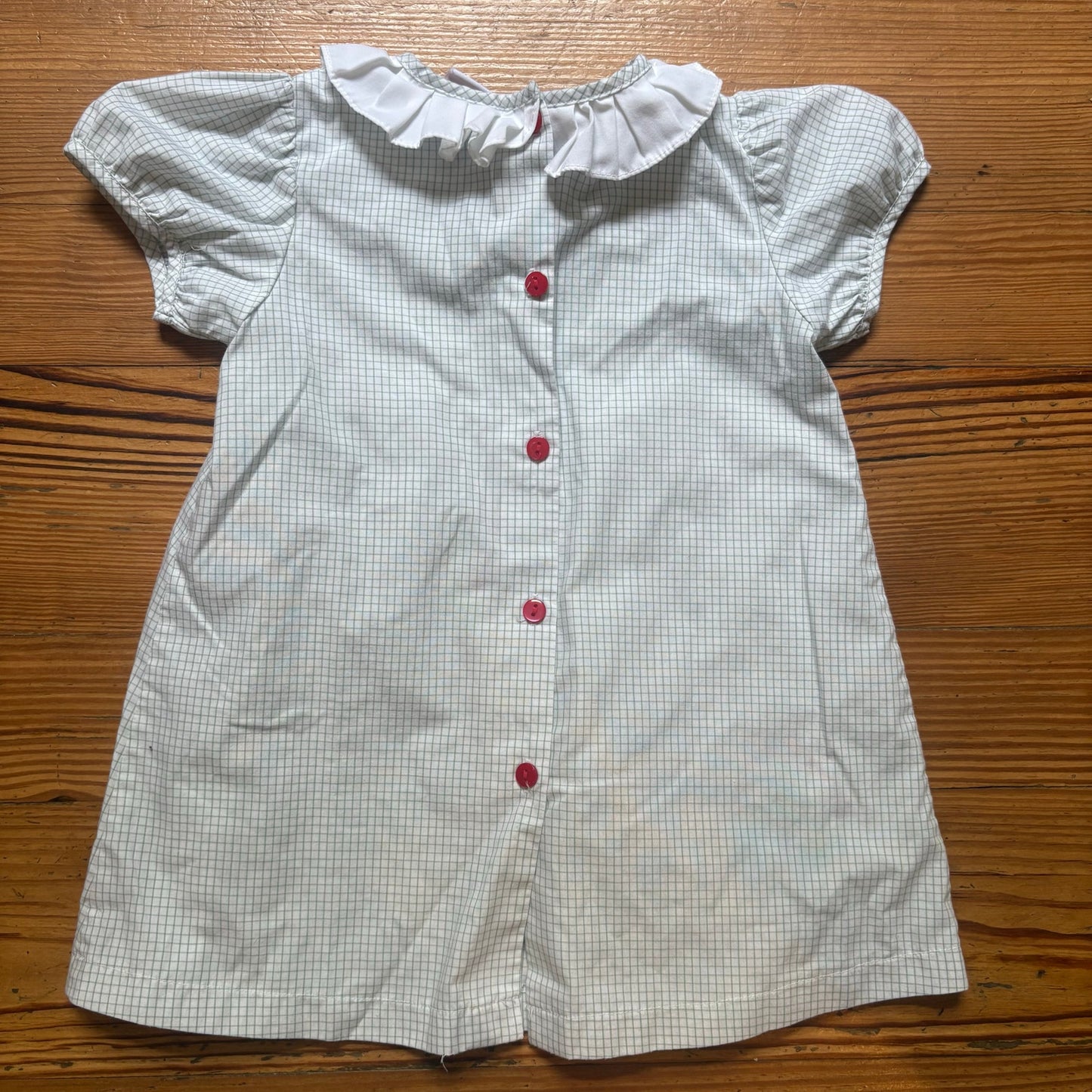 Shrimp & Grits Kids Christmas embroidered short sleeve button back dress SIZE 2T