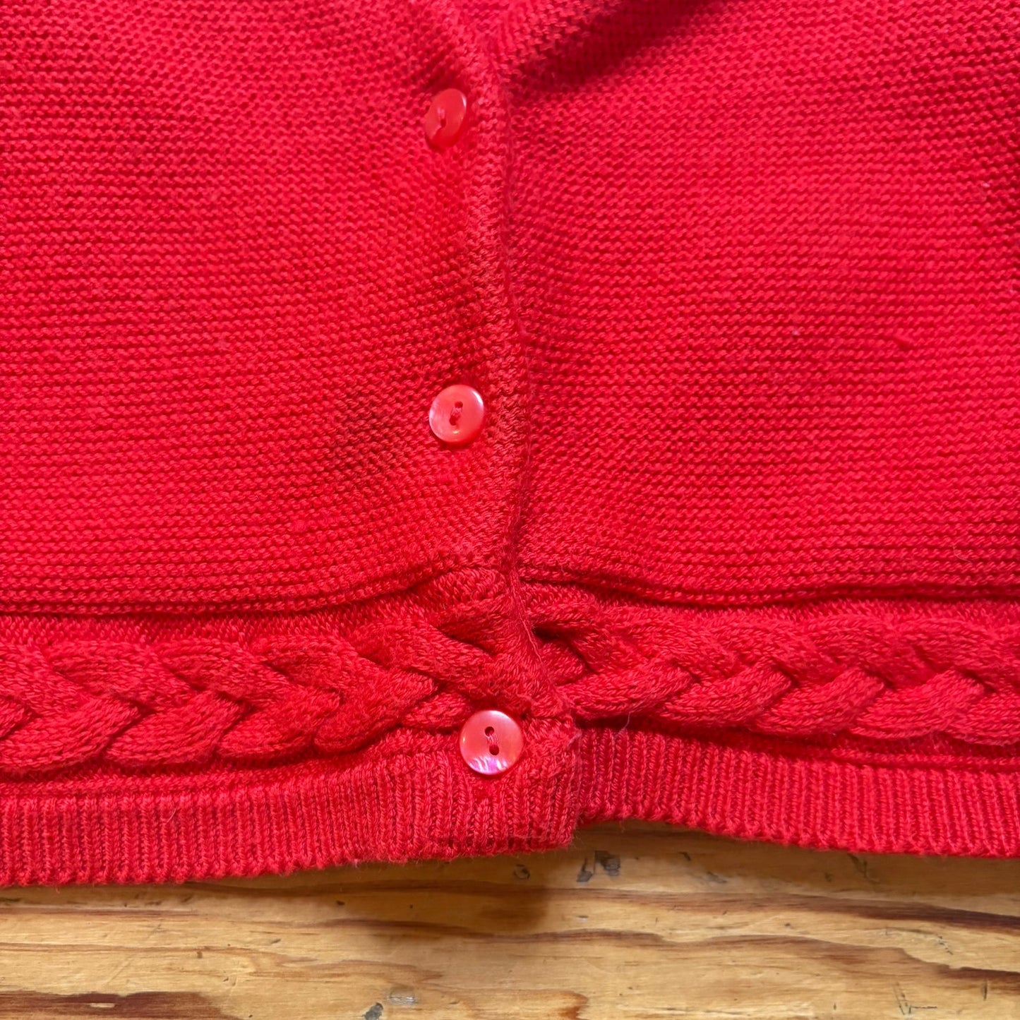 Janie and Jack red knit button up baby cardigan sweater SIZE 6-12