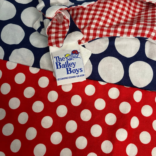 The Bailey Boys blue polkadot apple snowman reversible tank dress SIZE 6