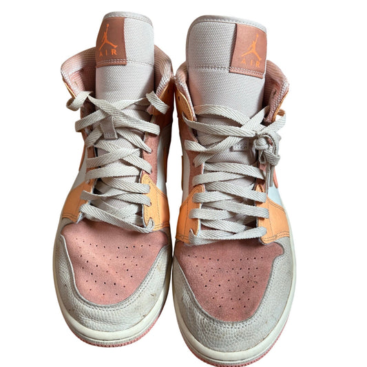 Nike Air Jordan Mid beige orange high top lace womens sneakers SIZE 12