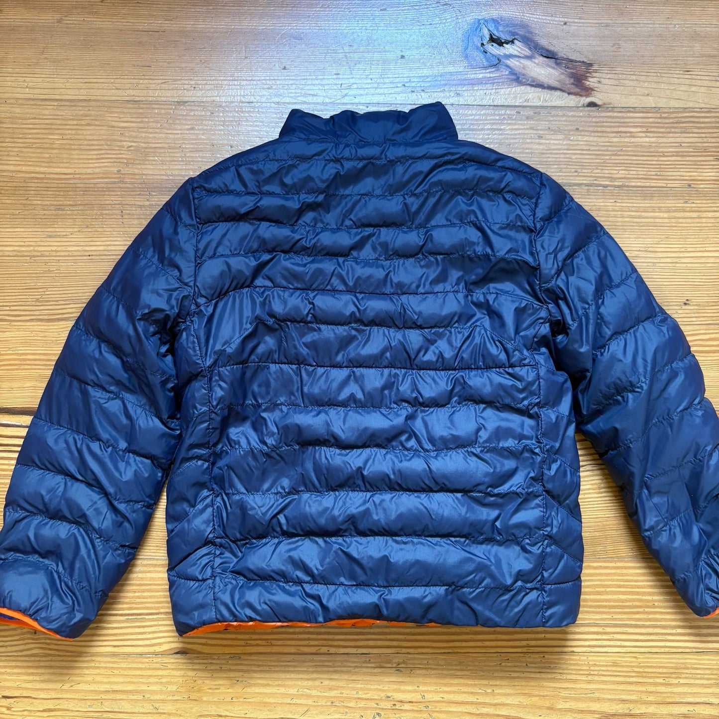 Polo Ralph Lauren reversible navy orange full zip puffer coat SIZE 6