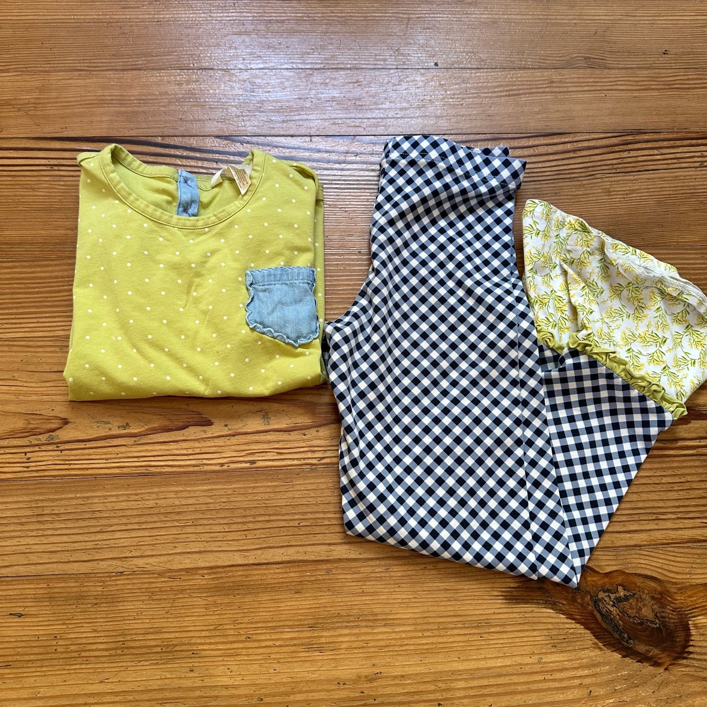 Matilda Jane green blue ruffle polka dot short sleeve pant set SIZE 10