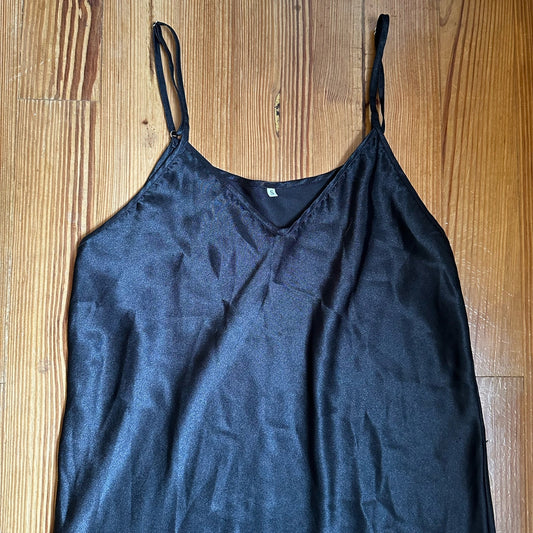 Shein black midi slip dress SIZE S