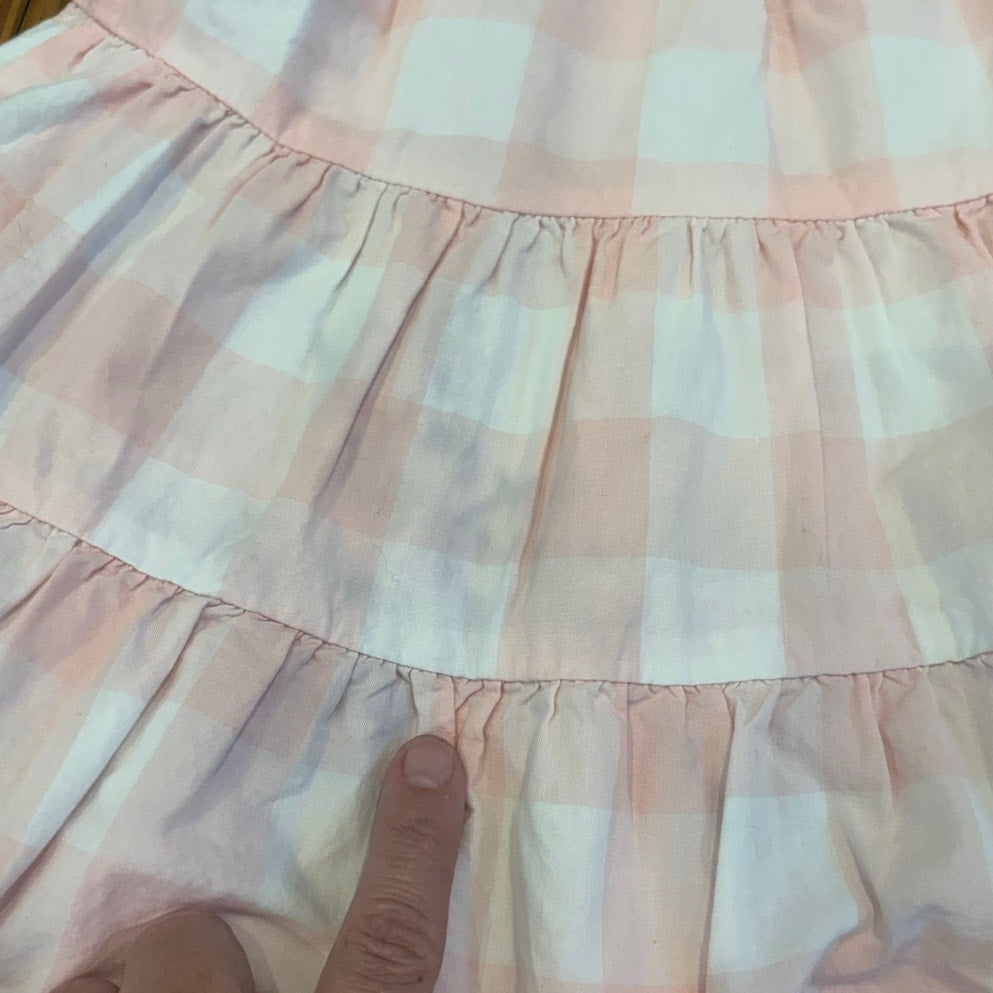 Tommy Hilfiger pink white checkered sleeveless eyelet toddler dress SIZE 3T