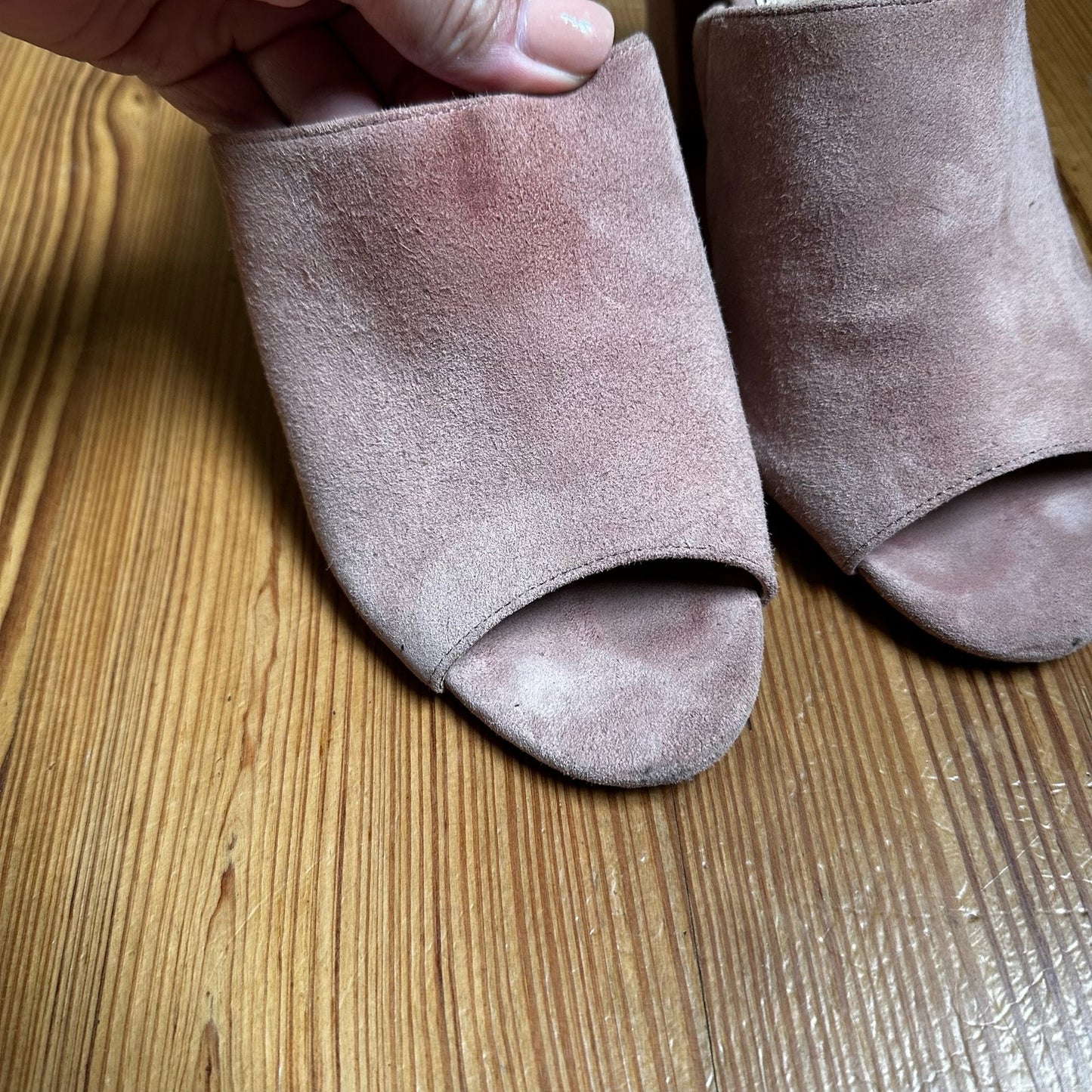 Sam Edelman Orlie soft pink suede heel sandals SIZE 7.5