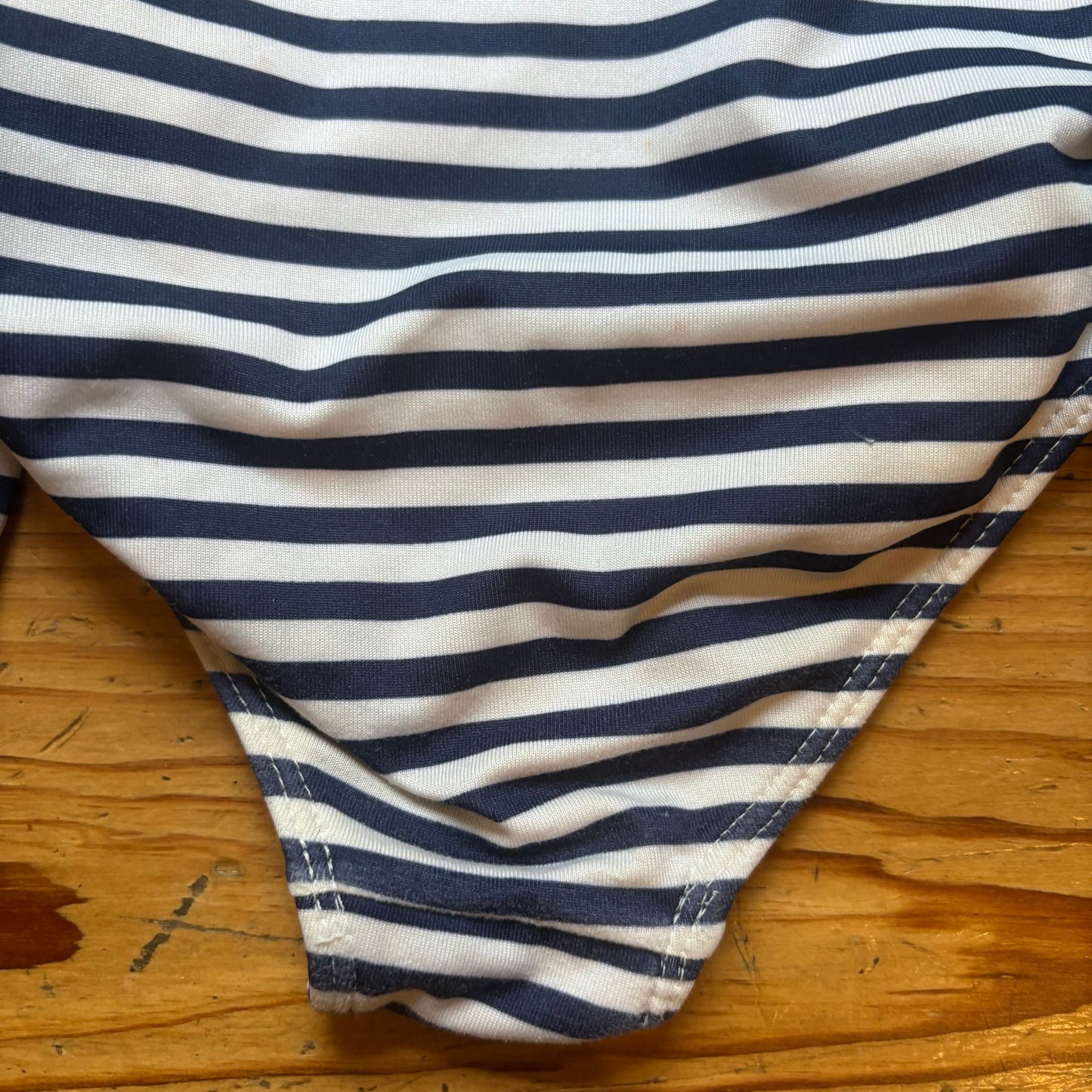 Penelope Mack blue white striped tropical one piece toddler swimsuit SIZE 3T