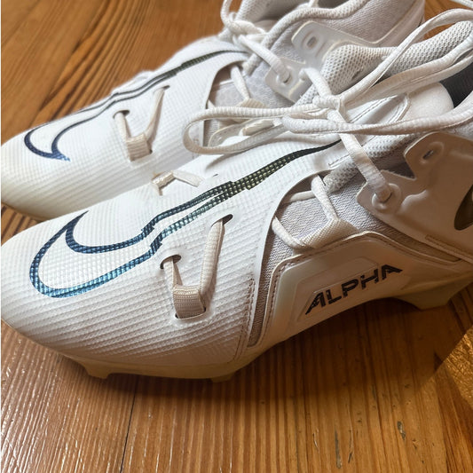 Nike Alpha Menace Pro 3 white black accent football cleats sneakers SIZE 10.5