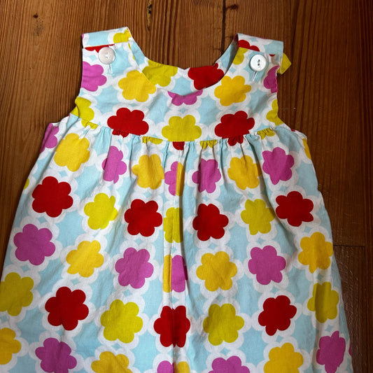 Blessed Be The Name blue colorful floral ruffle pant overalls SIZE 2T