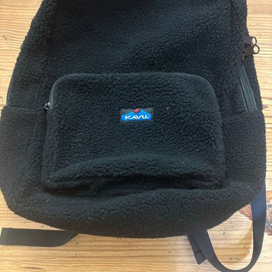 Kavu black sherpa fleece backpack