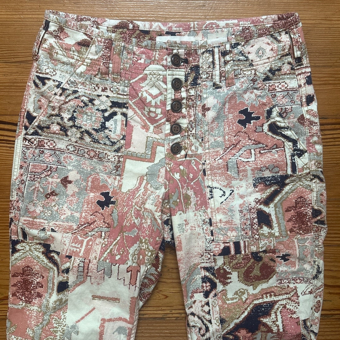 Anthropologie pink beige Wanderer high rise relaxed straight leg jeans SIZE 28