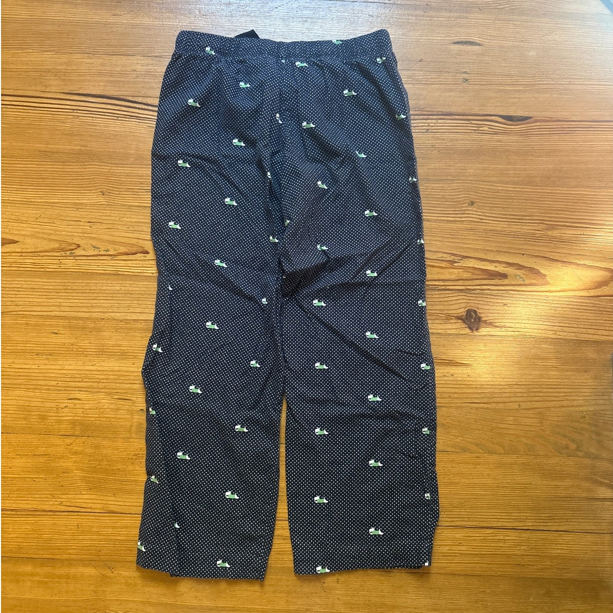 Gap Body dark navy white polka dot scottie dog winter pajama pants SIZE M