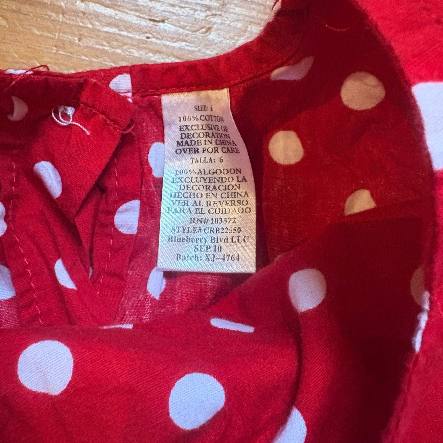 Blueberi Boulevard red white polka dot sunflower sleeveless girls dress SIZE 4