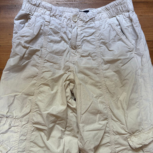 Urban Outfitters cream y2k elastic waist zipper womens cargo pants SIZE M