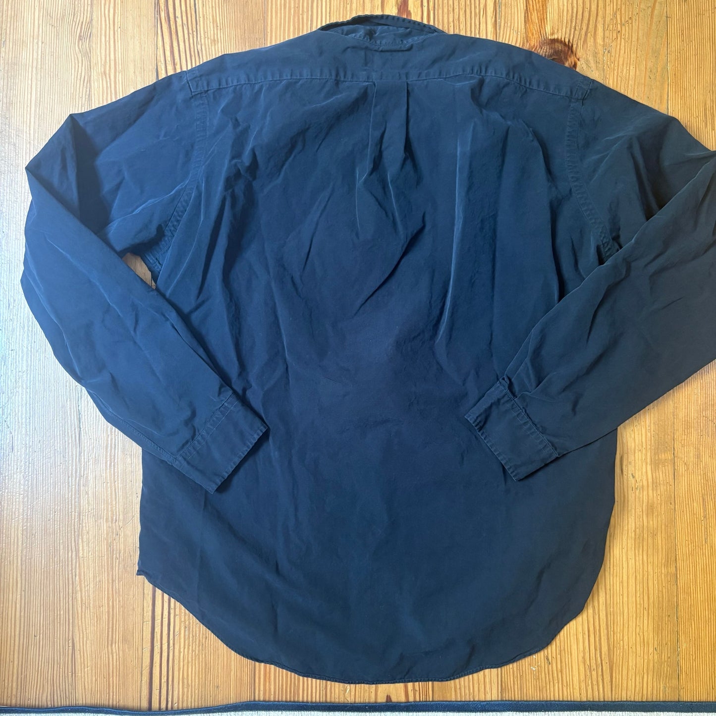 Ralph Lauren black classic fit long sleeve cotton button up shirt SIZE L