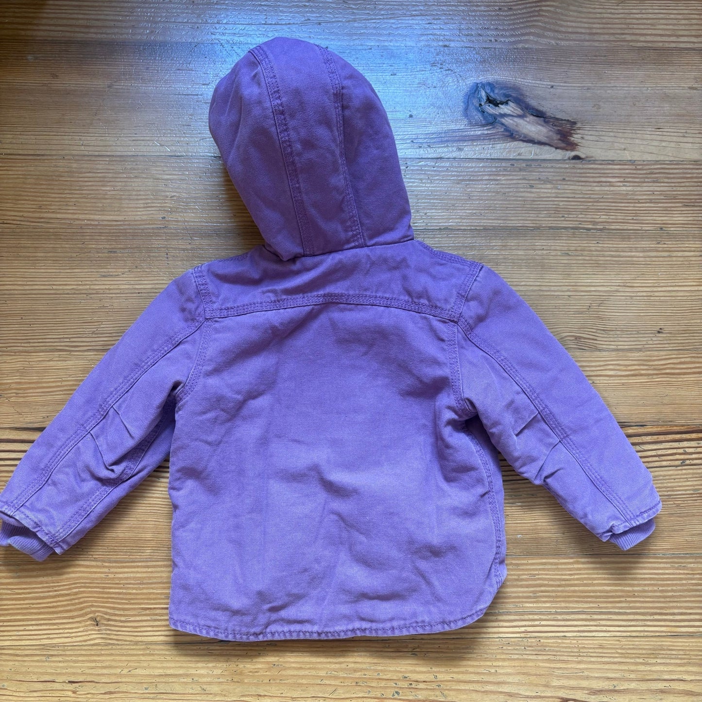 Carhartt purple fleece lined heavy hooded full zip toddler coat SIZE 24M