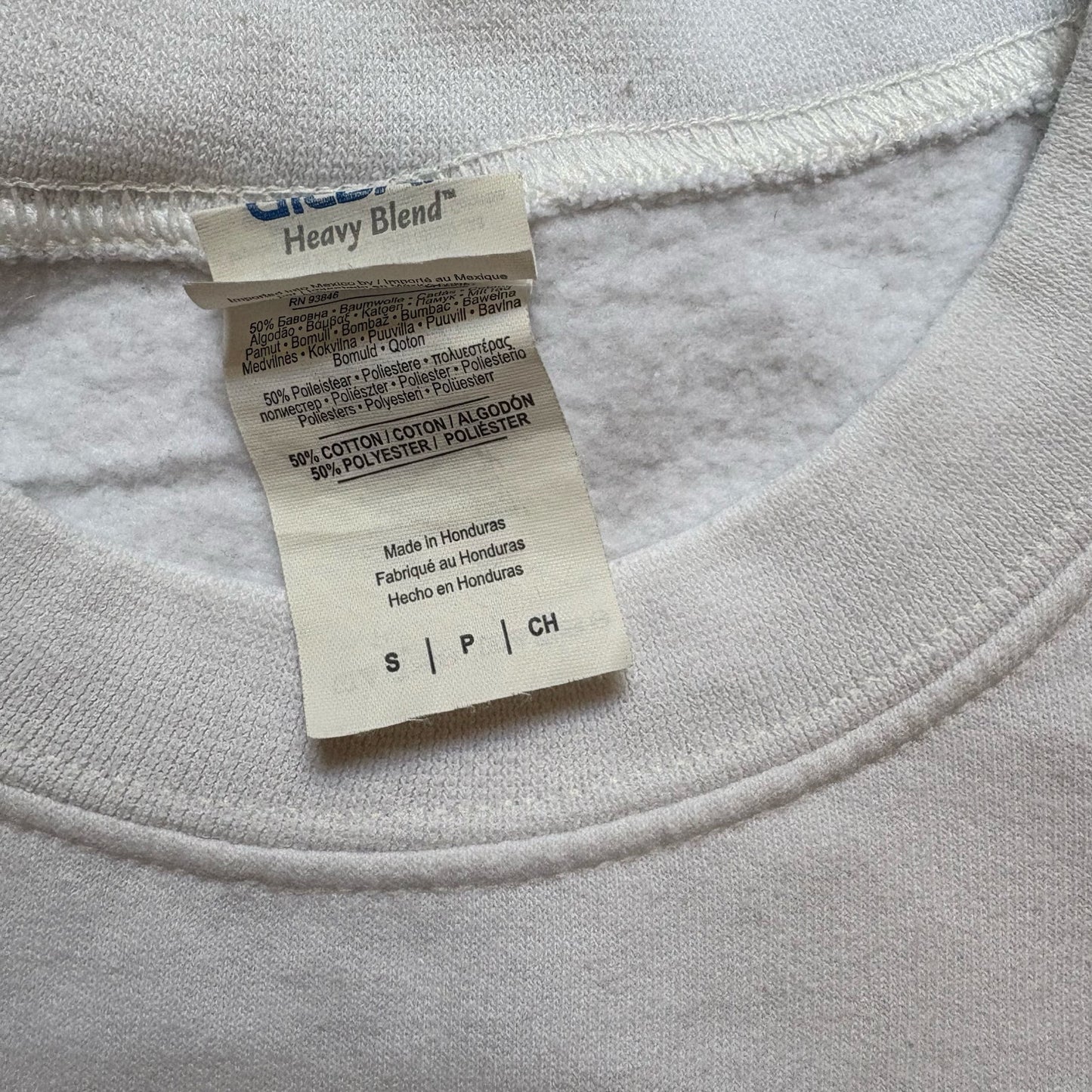 Gildan white USA flap cropped crew sweatshirt SIZE S